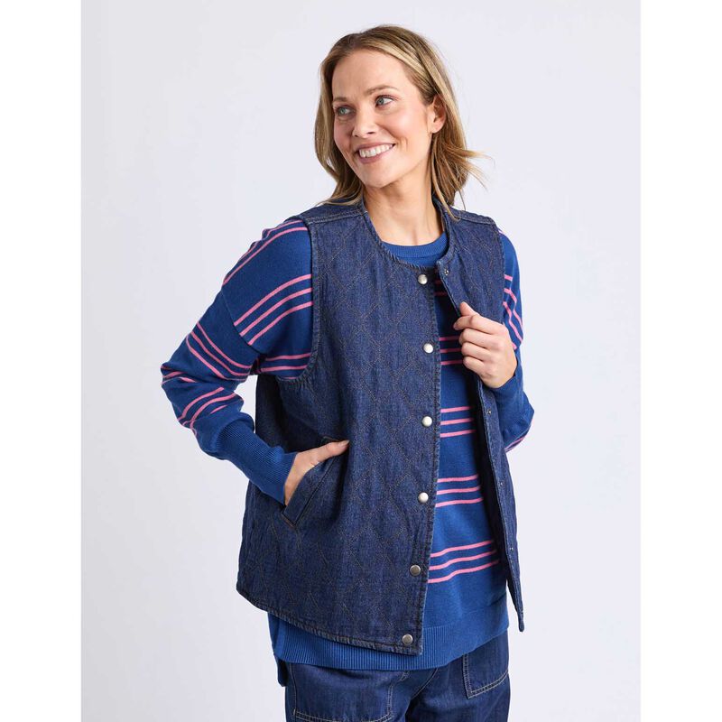 ELM Polly Quilted Denim Vest image number 1